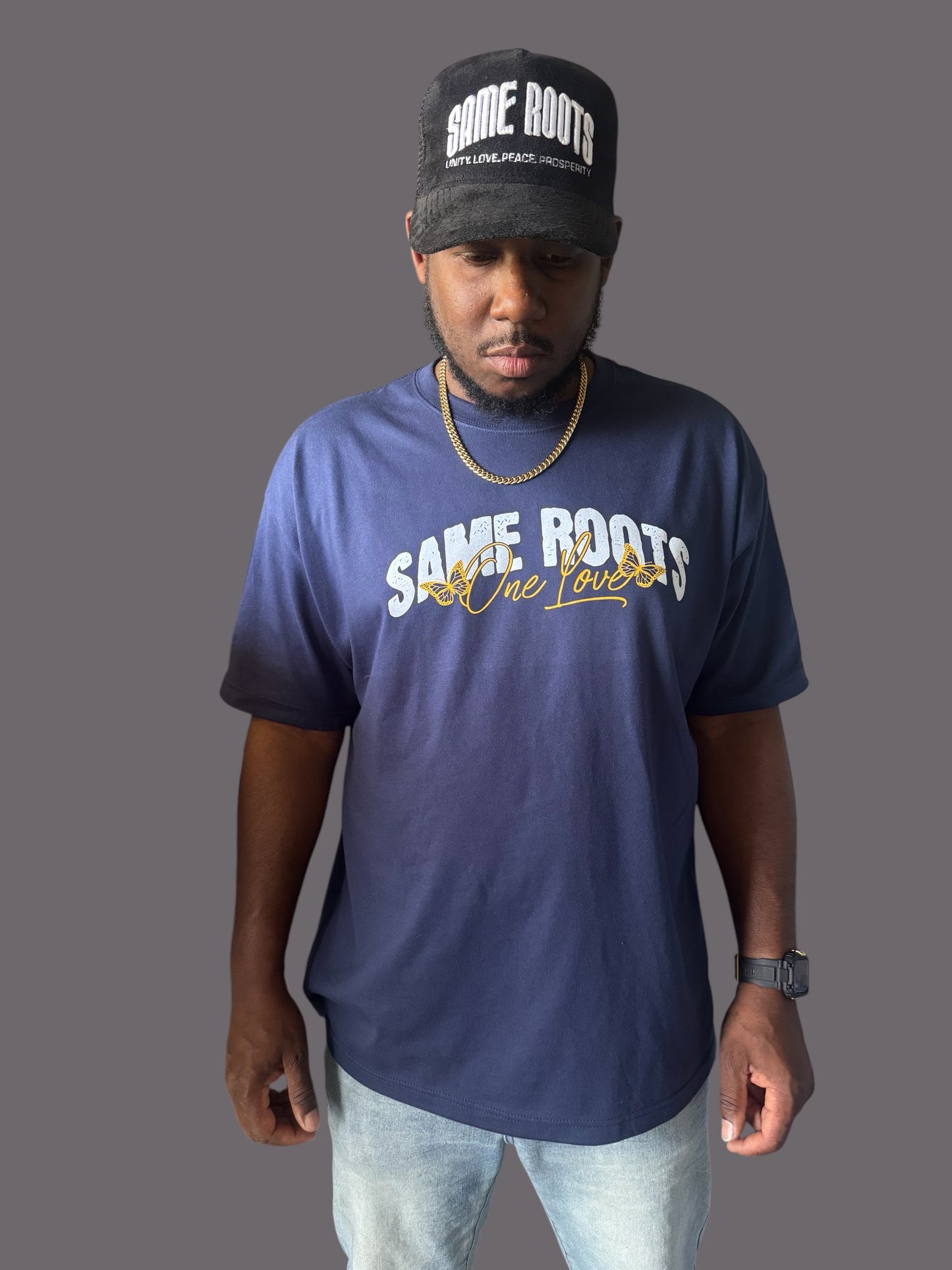 All Love Tee Navy/White/Gold