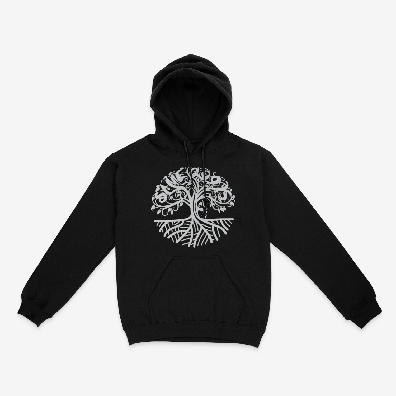 Black hoodie with white logo 2025