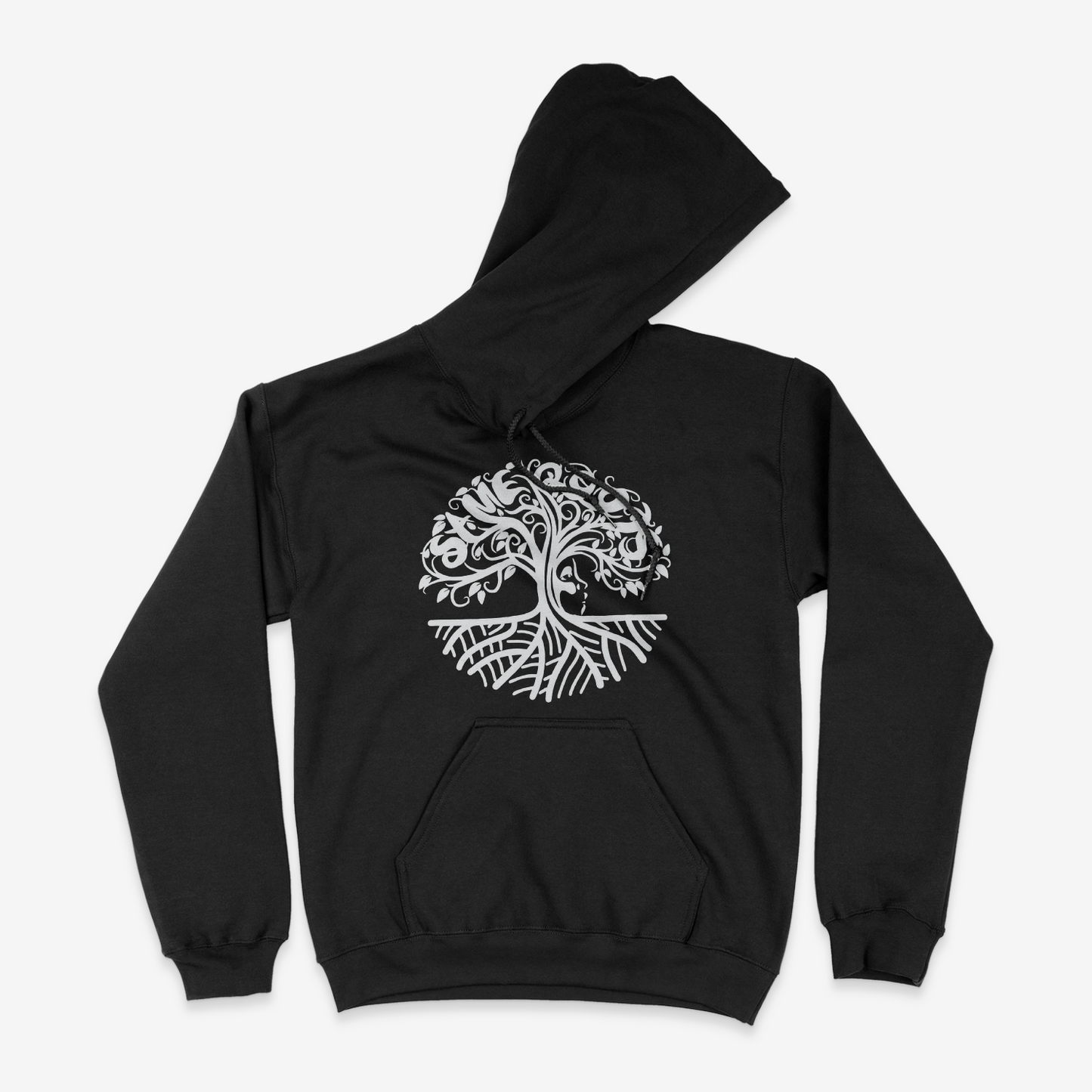 Signature Tree of Life White Logo Hoodie (Black)