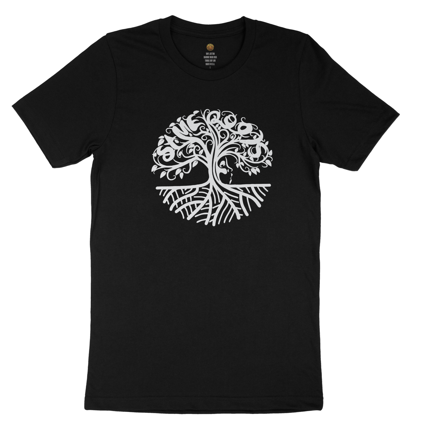 Signature Tree of Life White Logo Tee (Black )