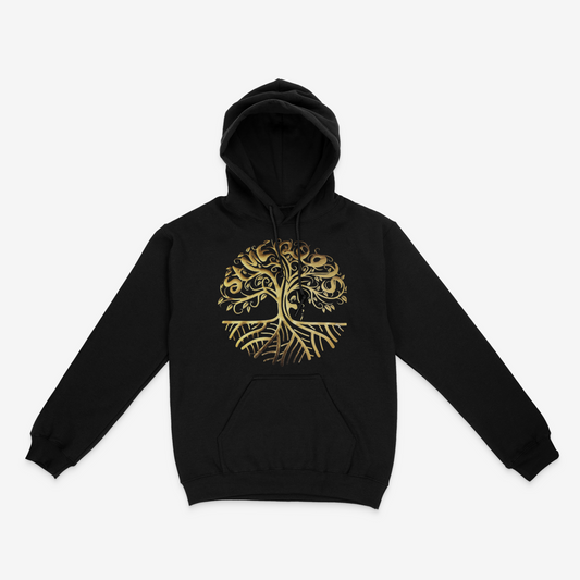 Signature Tree of Life Gold Logo Hoodie (Black)