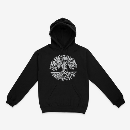 Signature Tree of Life White Logo Hoodie (Black)