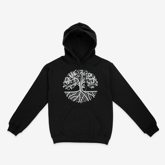 Signature Tree of Life White Logo Hoodie (Black)